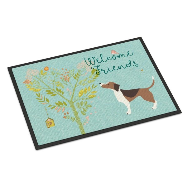 Carolines Treasures Welcome Friends Beagle Indoor or Outdoor Mat, 24 x 36 in. - BB7601JMAT