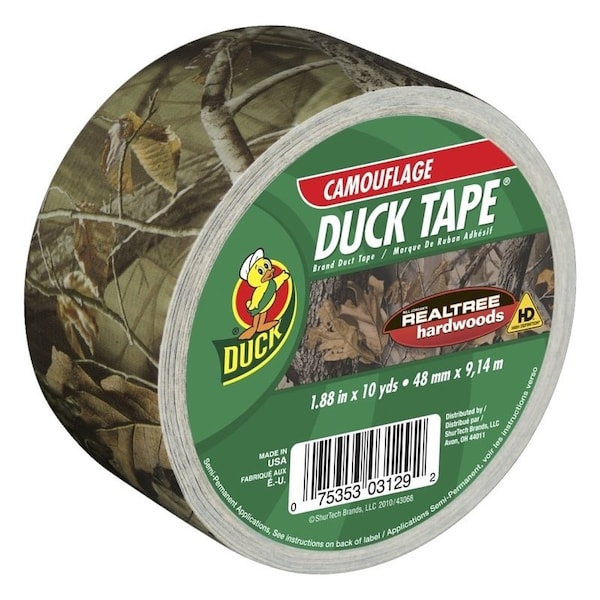 Duck Brand Duct Tape, 10 yd L, 188 in W, Realtree Camo - 241744