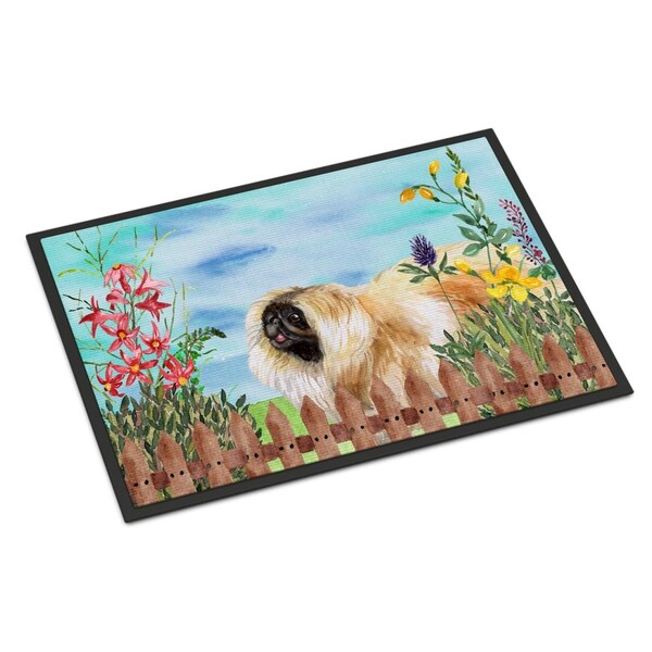 Carolines Treasures Pekingese Spring Indoor or Outdoor Mat - 24 x 36 in. - CK1243JMAT