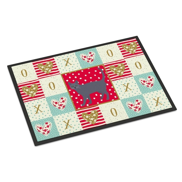 Carolines Treasures 18 x 27 in. Korat No.3 Cat Love Indoor or Outdoor Mat - CK5632MAT