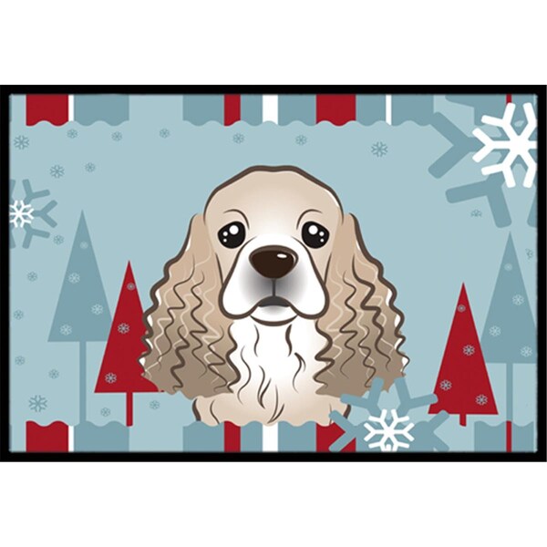 Carolines Treasures Winter Holiday Cocker Spaniel Indoor and Outdoor Mat- 24 x 36 in. - BB1712JMAT