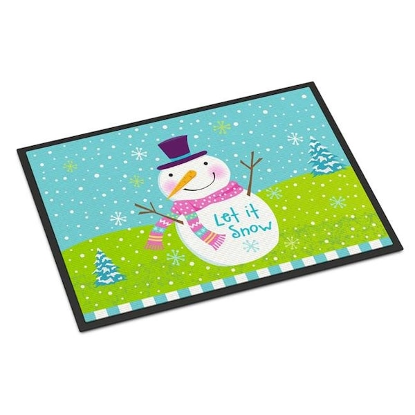 Carolines Treasures Carolines Treasures VHA3017MAT 18 x 27 in. Christmas Snowman Let it Snow Indoor or Outdoor Mat - VHA3017MAT