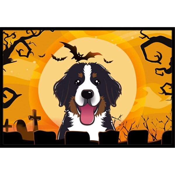Carolines Treasures Halloween Bernese Mountain Dog Indoor and Outdoor Mat- 18 x 27 in. - BB1795MAT