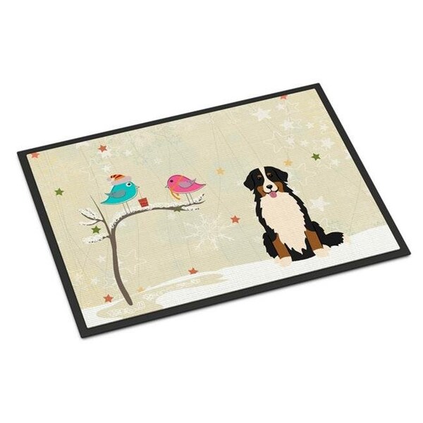 Carolines Treasures Carolines Treasures BB2508MAT Christmas Presents Between Friends Bernese Mountain Dog Indoor or Outdoor Mat; 18 x 0.25 x 27 in. - BB2508MAT