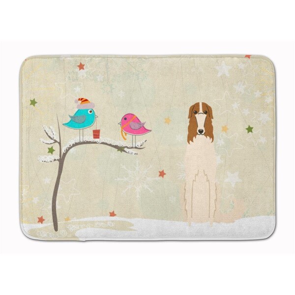 Carolines Treasures Christmas Presents Friends Borzoi Machine Washable Memory Foam Mat - BB2495RUG