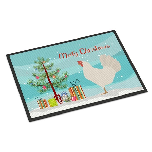 Carolines Treasures Leghorn Chicken Christmas Indoor or Outdoor Mat - 18 x 27 in. - BB9207MAT