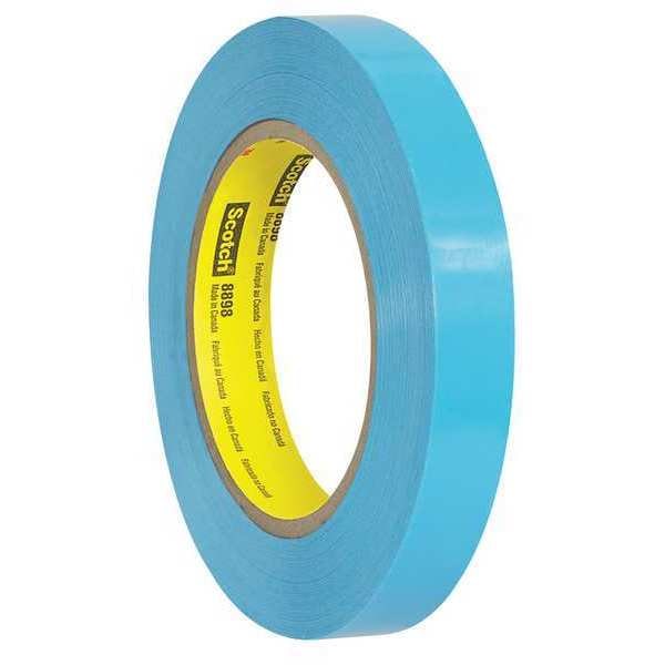 Scotch 3M 8898 Tensilized Poly Strapping Tape, 4.6 Mil, 3/4" x 60 yds., Blue, 12/Case - T914889812PK