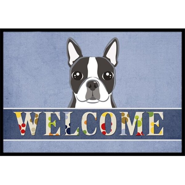 Carolines Treasures Carolines Treasures BB1389MAT Boston Terrier Welcome Indoor & Outdoor Mat; 18 x 27 in. - BB1389MAT