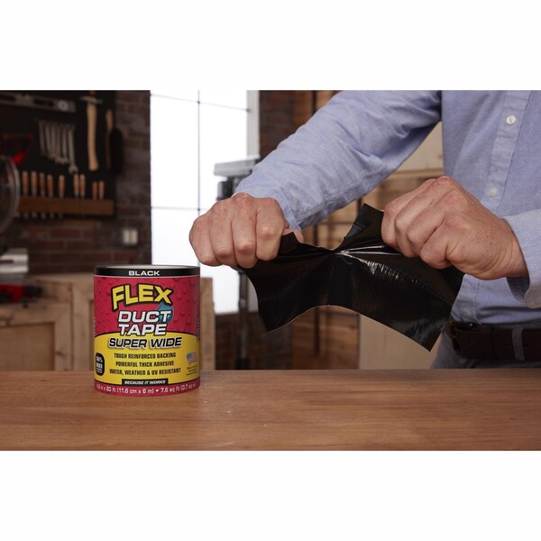 Flex Seal Flex Seal Family of Products Flex Super Wide Duct Tape 4.6 in. W X 20 ft. L Black Duct Tape - DTBLKR4620
