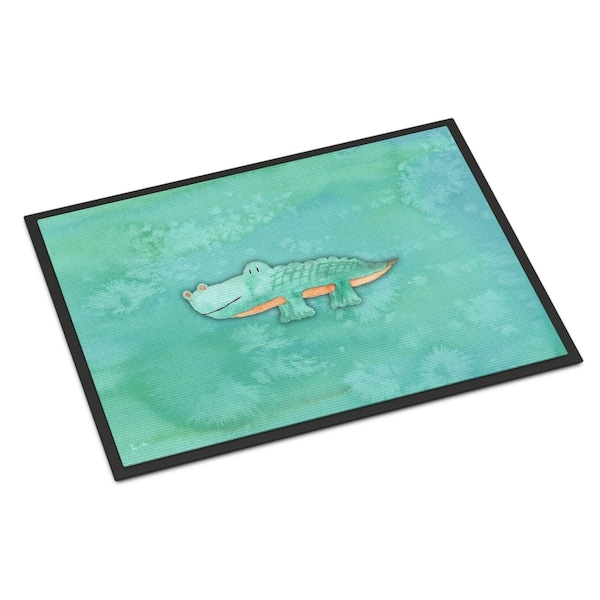 Carolines Treasures 18 x 27 in. Alligator Watercolor Indoor or Outdoor Mat - BB7385MAT