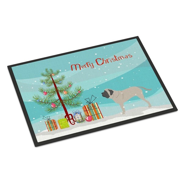 Carolines Treasures English Mastiff Merry Christmas Tree Indoor or Outdoor Mat, 24 x 36 - CA66412