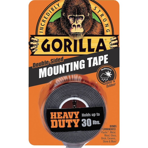 Gorilla Glue Double-Sided Foam Mounting Tape, 1 in W, 1 11/16 yd L, 1/16 in, Acrylic Foam, Double-Sided - 6055002