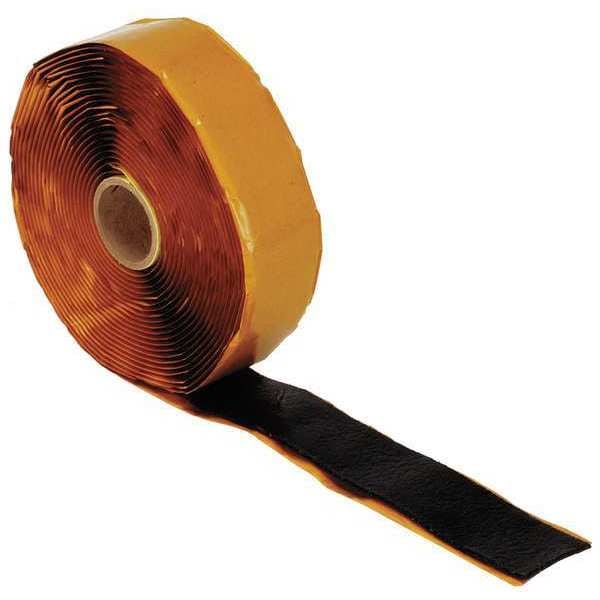 Zoro Select Butyl Tape, 30 ft Lg, 2 in Width, 1/8 in Thick, Bitumen, Butyl, Black - 4PDE9