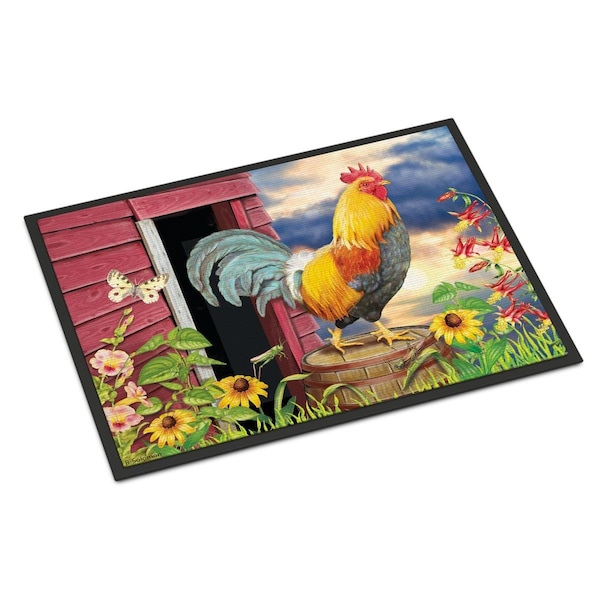 Jensendistributionservices 18 x 27 in. Rooster Barnyard Morning Indoor or Outdoor Mat - MI1715495