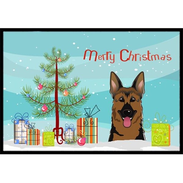 Carolines Treasures Carolines Treasures BB1583MAT Christmas Tree & German Shepherd Indoor or Outdoor Mat; 18 x 27 - BB1583MAT