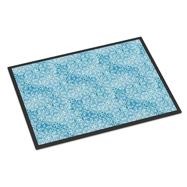 Carolines Treasures Carolines Treasures BB7555JMAT Watercolor Geometric Cirlce on Blue Indoor or Outdoor Mat; 24 x 36 in. - BB7555JMAT