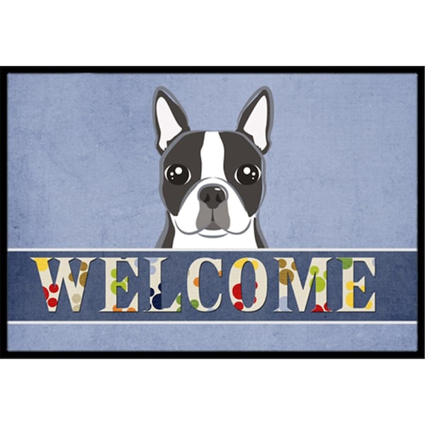 Carolines Treasures Boston Terrier Welcome Indoor & Outdoor Mat, 18 x 27 in. - CA77346