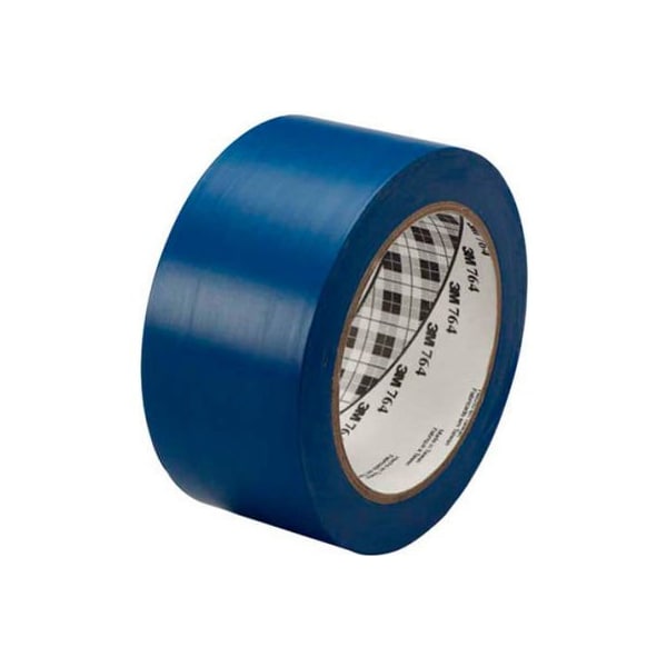 Box Packaging 3M 764 Vinyl Tape 2" x 36 Yds 5 Mil Blue - 6/PACK - T967764L6PK