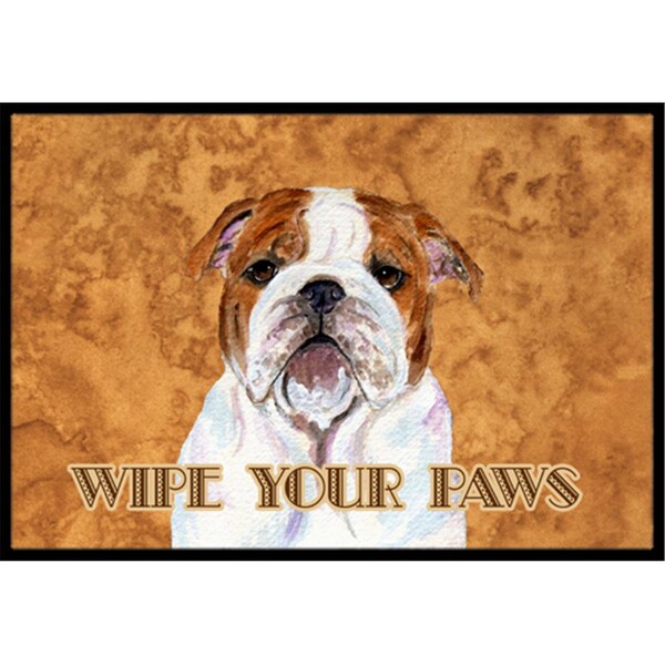 Carolines Treasures 18 X 27 In. Bulldog English Wipe Your Paws Indoor Or Outdoor Mat - CA74624