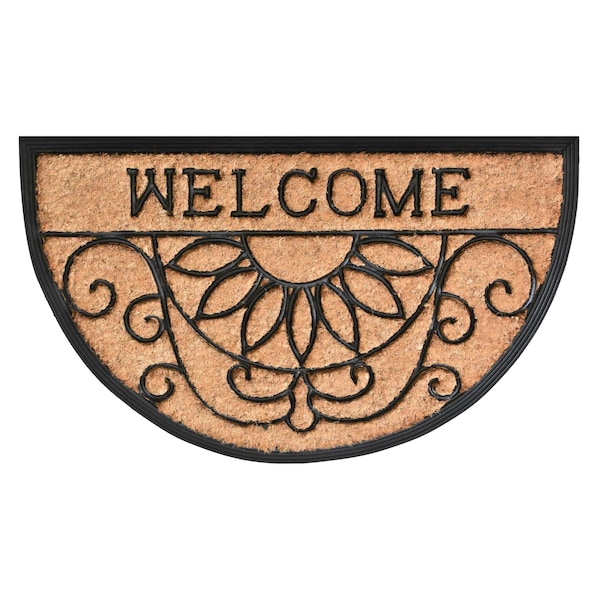 Calloway Mills Entrance Mat, Coir/Rubber, Natural, Black - 100091830