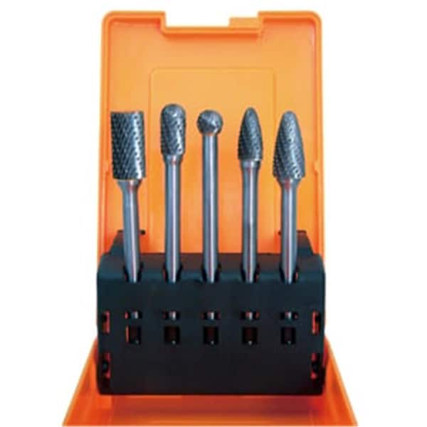 Pinpoint Astro Pneumatic Tool  4.5 in. Long Double Cut Carbide Burr Set - 5 Piece - PI2221416