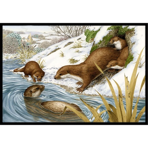 Jensendistributionservices Playtime Otters Indoor or Outdoor Mat, 18 x 27 - MI2557122
