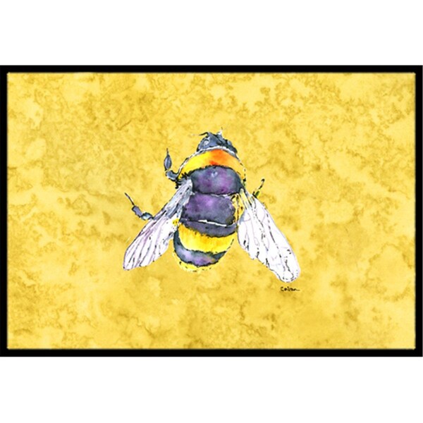 Carolines Treasures Bee on Yellow Indoor Or Outdoor Doormat - 18 x 27 in. - 8852MAT