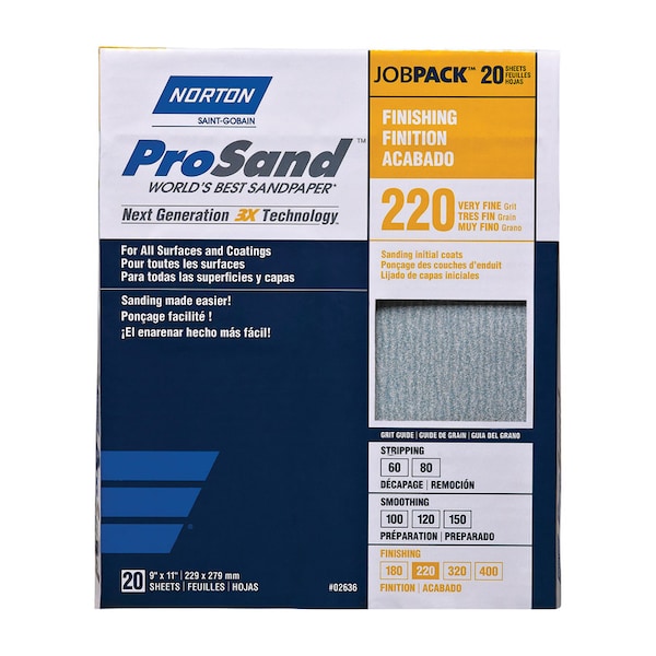 Norton Abrasives SANDPPR VY FN  220G 20PK - 7660768167