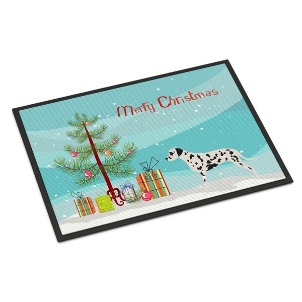 Carolines Treasures Dalmatian Merry Christmas Tree Indoor or Outdoor Mat, 24 x 36 - BB2901JMAT