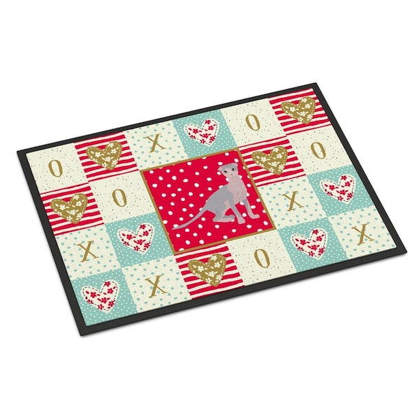 Carolines Treasures 18 x 27 in. Ukrainian Levkoy Cat Love Indoor or Outdoor Mat - CK5803MAT
