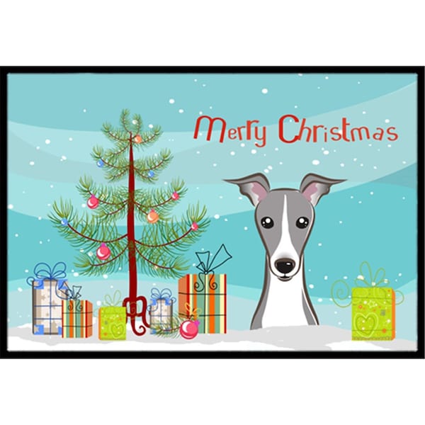 Carolines Treasures Christmas Tree and Italian Greyhound Indoor or Outdoor Mat- 18 x 27 - BB1608MAT