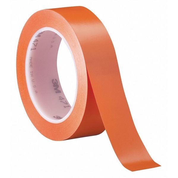 3M Vinyl Tape, 5.2 Mil, 1"x36 yds., Orange, PK3 - T9654713PKO