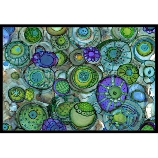 Carolines Treasures Abstract in Blues and Greens Indoor or Outdoor Mat- 18 x 27 in. - 8962MAT