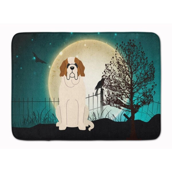 Carolines Treasures Halloween Scary Saint Bernard Machine Washable Memory Foam Mat - BB2225RUG