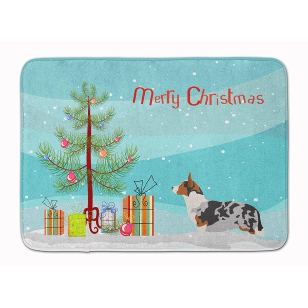Carolines Treasures Welsh Corgi Cardigan Christmas Machine Washable Memory Foam Mat - BB8475RUG