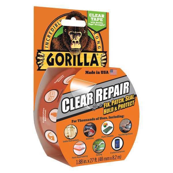 Gorilla Glue Gorilla Repair, 7 Mil, 2" x 27', Clear, 1/Case - ADHGGTCLR