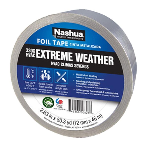 Berry Plastics 1087665 Silver Extreme Weather HVAC Foil Tape- 2.83 in. x 50 Yd - 134900