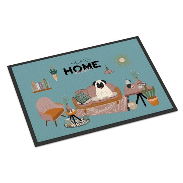 Carolines Treasures 18 x 27 in. Cream Pug Sweet Home Indoor or Outdoor Mat - CK7849MAT