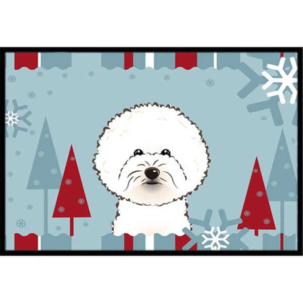 Carolines Treasures Winter Holiday Bichon Frise Indoor and Outdoor Mat- 24 x 36 in. - BB1713JMAT