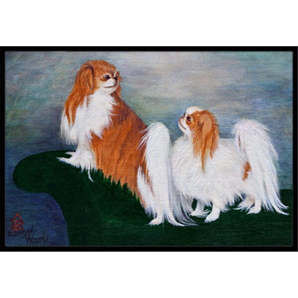 Carolines Treasures Japanese Chin Standing On My Tail Indoor and Outdoor Mat- 18 x 27 in. - MH1059MAT