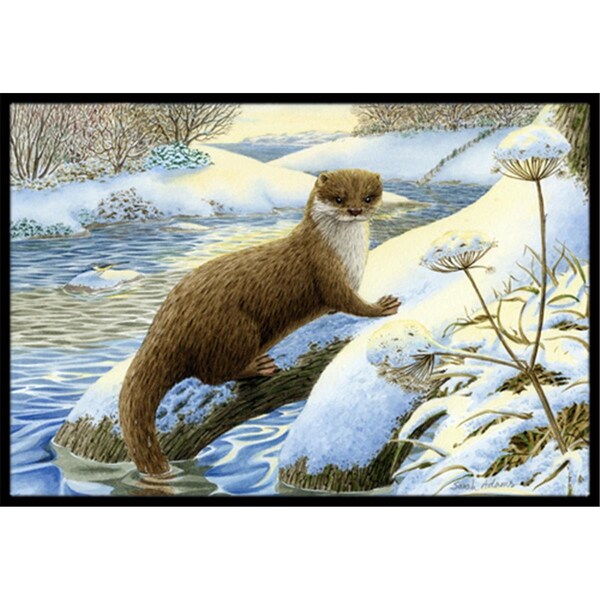 Carolines Treasures Winter Otter Indoor or Outdoor Mat- 24 x 36 - ASA2187JMAT