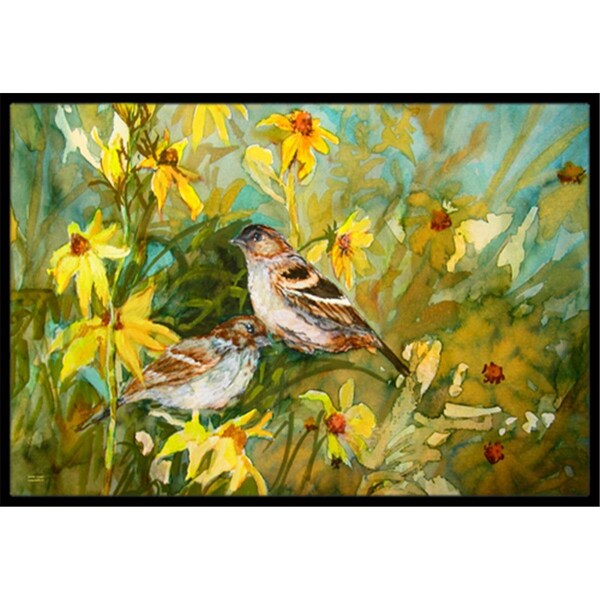 Carolines Treasures Sparrows In The Field Indoor and Outdoor Mat- 18 x 27 in. - PJC1111MAT
