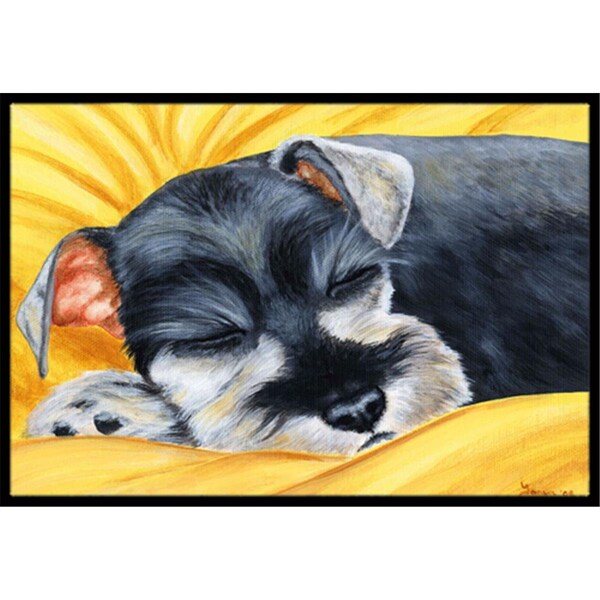 Carolines Treasures Snoozing Schnauzer Indoor or Outdoor Mat- 24 x 36 - AMB1161JMAT