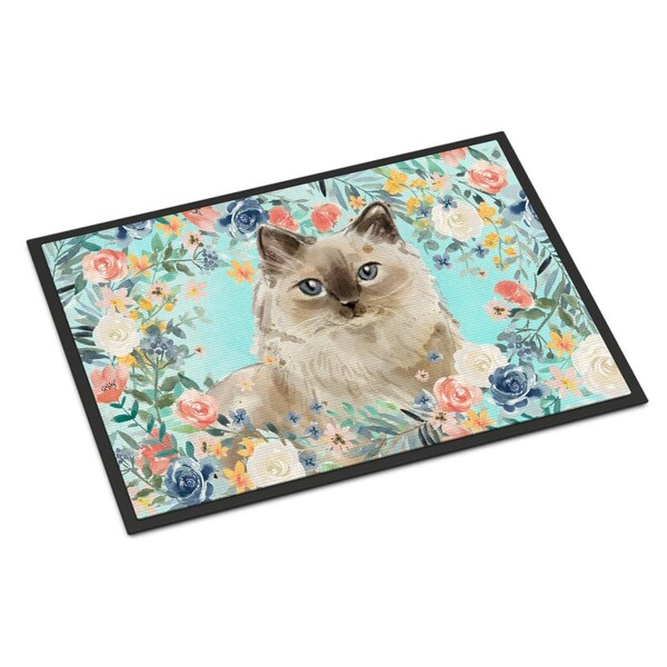 Carolines Treasures 18 x 27 in. Ragdoll Spring Flowers Indoor or Outdoor Mat - CK3396MAT