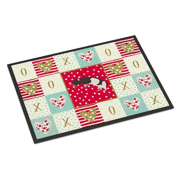 Carolines Treasures 24 x 36 in. Tailless Rat Love Indoor or Outdoor Mat - CK5464JMAT