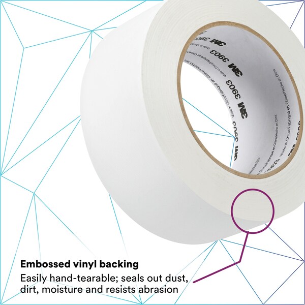 3M Duct Tape, 2 x 50 yd, 6.5 mil, White, Vinyl - 3903