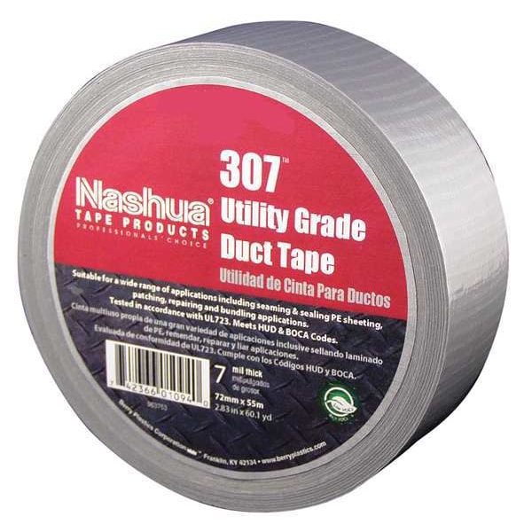 Nashua Duct Tape, 2.8 In x 60 yd, 7 mil, Silver - 307