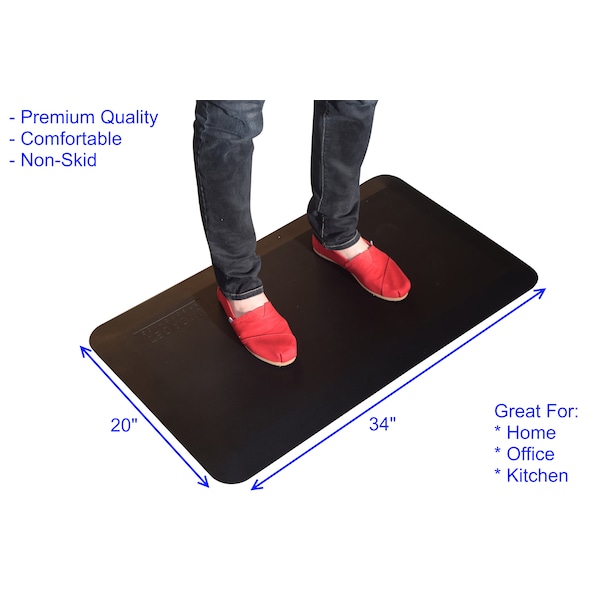 Uncaged Ergonomics 20X34" Anti Fatigue Mat For Standing Desks Office Cushioned Floor - MAT34