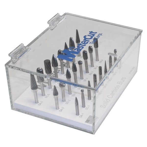 Mastercut Tool 18 Piece 6 Inch Shank Lexan Display Bur Set - DISPLAY6-18