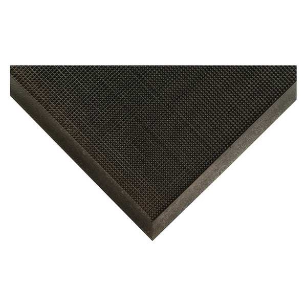 Condor Entrance Mat, Rubber, 3/8 in Thick, Black, 3 ft W x 5 ft L - 6LUN1
